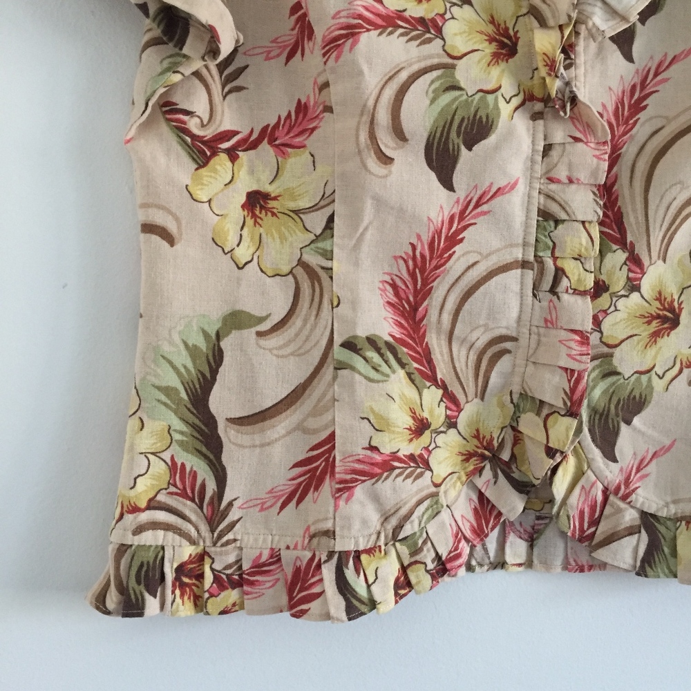 RARE! Vintage Oscar Oscar de la Renta Floral Top - Picture 7 of 8